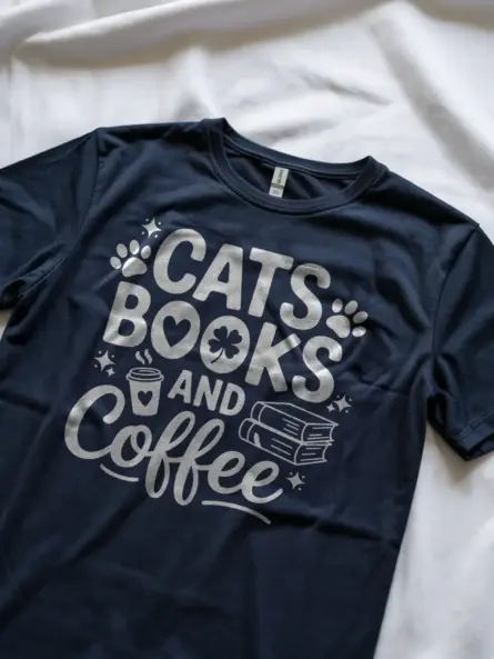 Cats Books Coffee Shirt – Cozy Graphic Tee for Readers & Cat Moms - Image 8