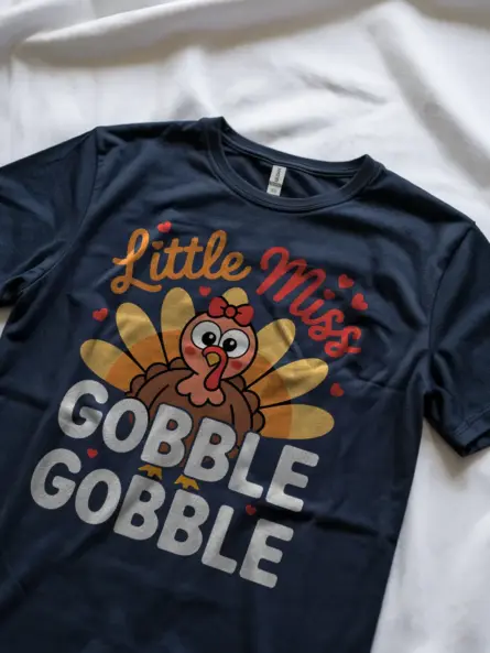 Little Miss Gobble Gobble Shirt – Adorable Thanksgiving Tee for Girls - Image 8