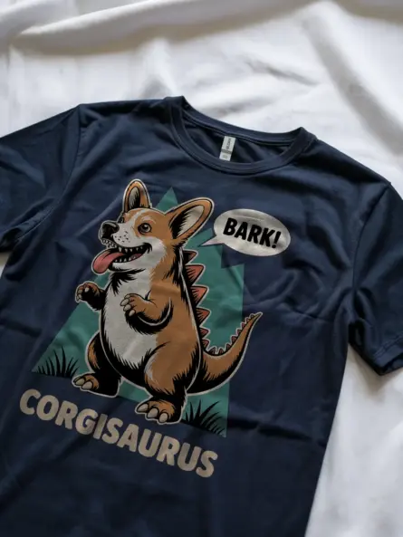 Vintage Corgi Dinosaur Shirt – Funny “Bark Corgisaurus” Graphic Tee - Image 11