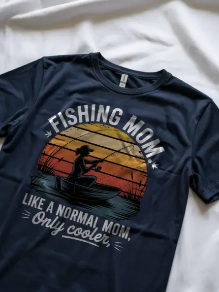 Fishing Mom Shirt – Cool Retro Graphic Tee for Outdoor Moms - Image 9
