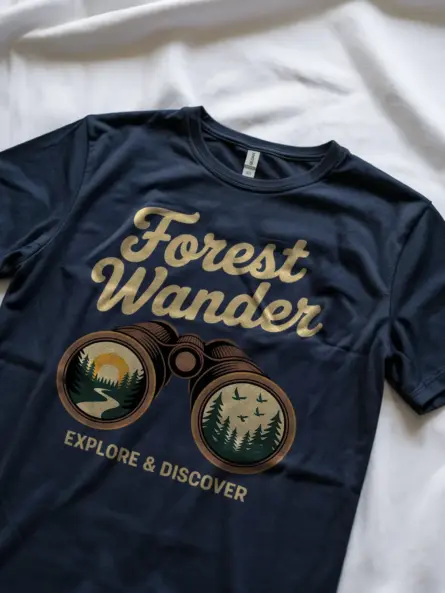 Forest Adventure T-Shirt – Explore & Discover Retro Binoculars Design - Image 8