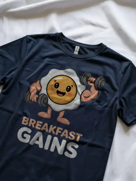 Funny Breakfast Gym Shirt – Protein-Powered Tee for Fitness Fans - Image 8