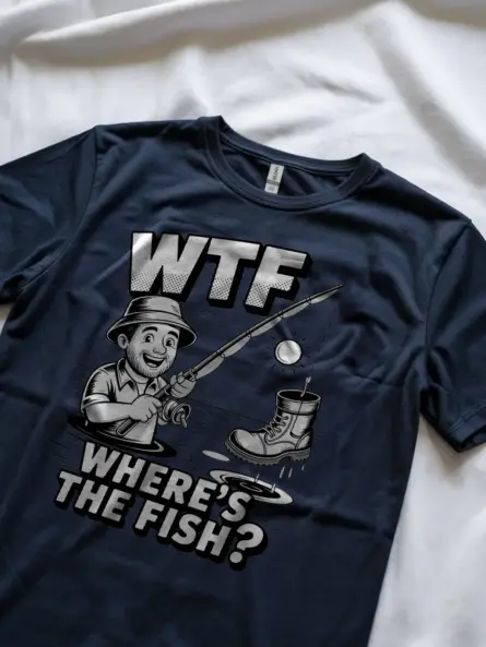 WTF Funny Fishing Shirt – Retro Comic Tee for Anglers Who Love Humor - Image 9
