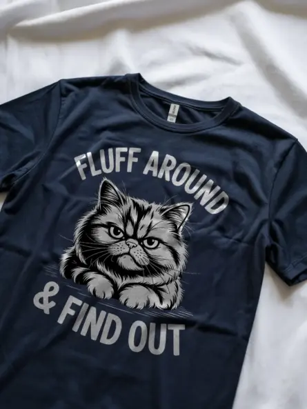 Grumpy Cat Shirt – Bold Funny Tee with Fluff Around & Find Out Attitude - Image 8