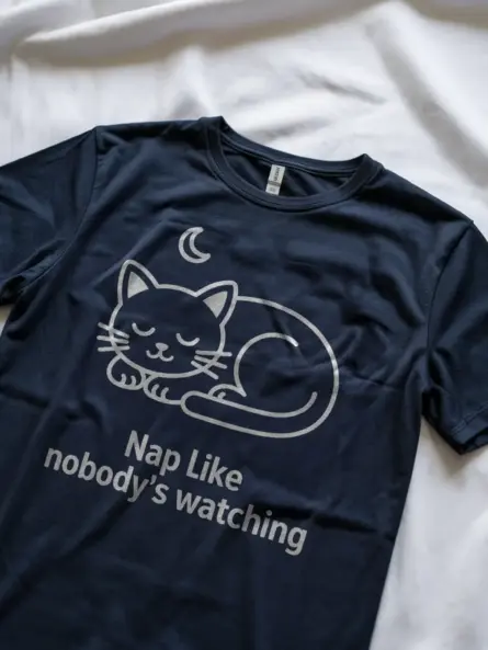 Cozy Heart Cat Shirt – Nap Like Nobody's Watching Tee - Image 11