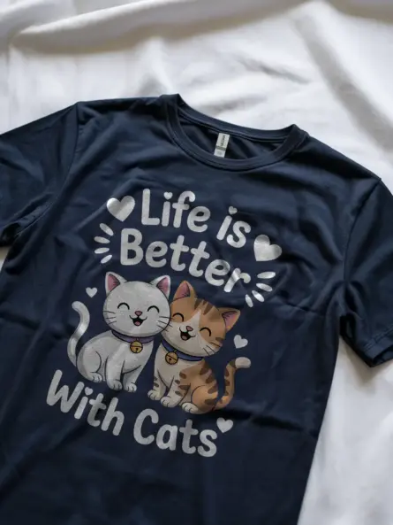 Life Is Better With Cats Shirt – Cute Kawaii Graphic Tee for Cat Lovers - Image 8