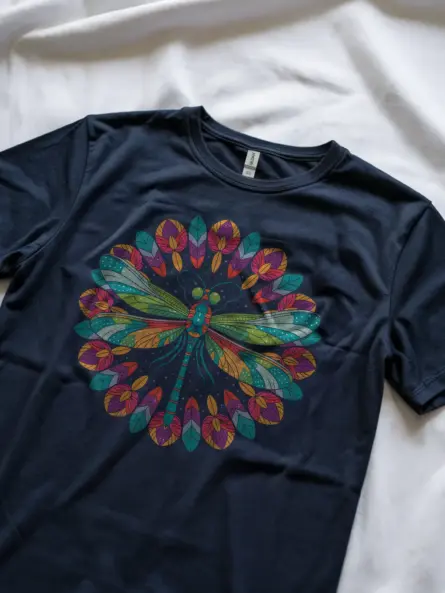 Mandala Dragonfly T-Shirt – Artistic Boho Tee for Nature Lovers - Image 8