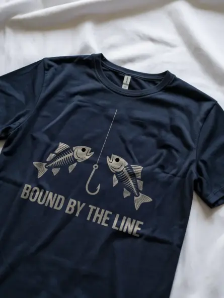 Bold Minimalist Fishing T Shirt – Bound by the Line Tee - Image 9