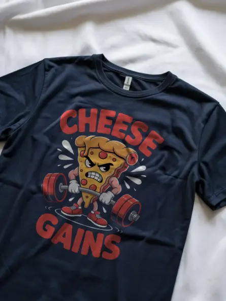 Cheese Gains Pizza Gym Shirt – Funny Workout Tee for Foodie Lifters - Image 8