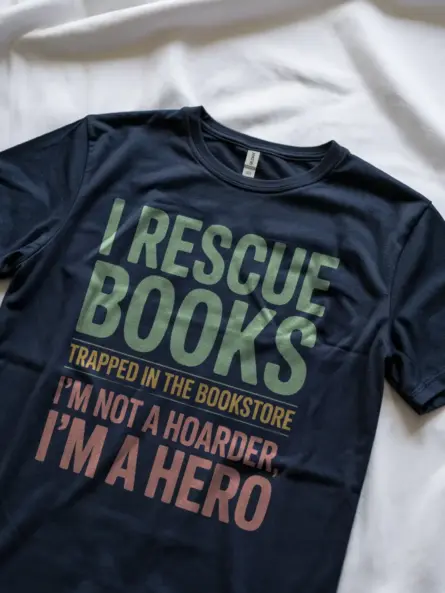 Rescue Books Shirt – Funny Vintage Tee for Book Hoarders & Heroes - Image 8