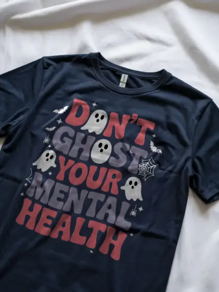 Retro Halloween Mental Health Shirt – Don’t Ghost Your Mental Health Tee - Image 8