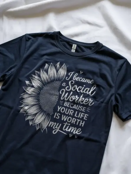 Social Worker Sunflower T-Shirt With Quote - Image 8