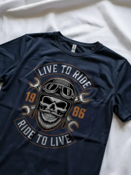 Powerful Vintage Motorcycle TShirt for Bearded Bikers - Image 8