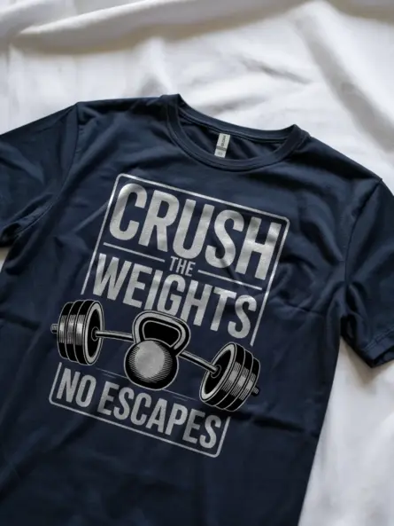 Crush the Weights – Power Packed Weightlifting Motivation Shirt - Image 8
