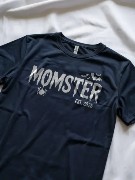 Navy lifestyle momster-est 2025 t-shirt dripping text design