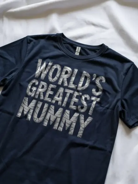 Navy Shirt – World’s Greatest Mummy – funny mummy Halloween mom t-shirt