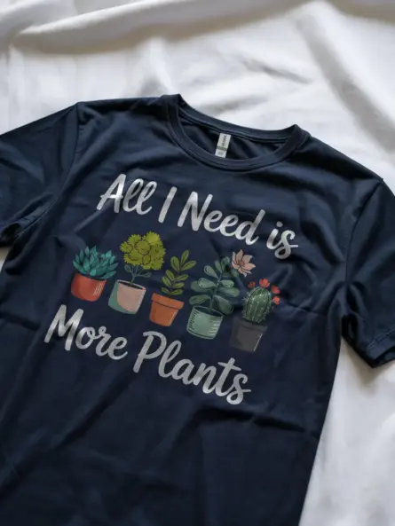 Minimalist Plant Lover T-Shirt – “All I Need Is More Plants” - Image 9