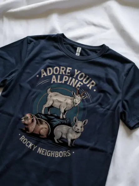 Adore Your Alpine Rocky Neighbors Alpine Animal T-Shirt - Image 8