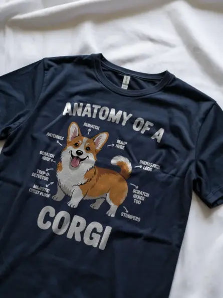 Anatomy of a Corgi Shirt – Funny Labeled Dog Parts Tee for Pet Lovers - Image 9