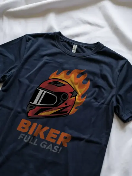 Explosive Biker Flame T Shirt – Full Gas Racing Style Tee - Image 8