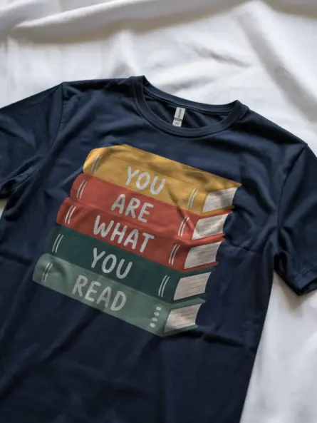 Book Stack T-Shirt – Pastel “You Are What You Read” Graphic Tee - Image 8