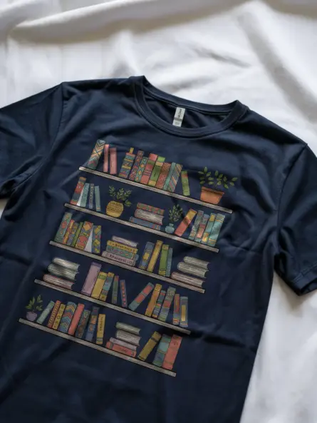 Bookshelf T-Shirt – Charming Graphic Tee for Cozy Book Lovers - Image 8