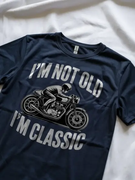 Bold Cafe Racer T-Shirt – I’m Not Old I’m Classic Vintage Biker Tee - Image 5