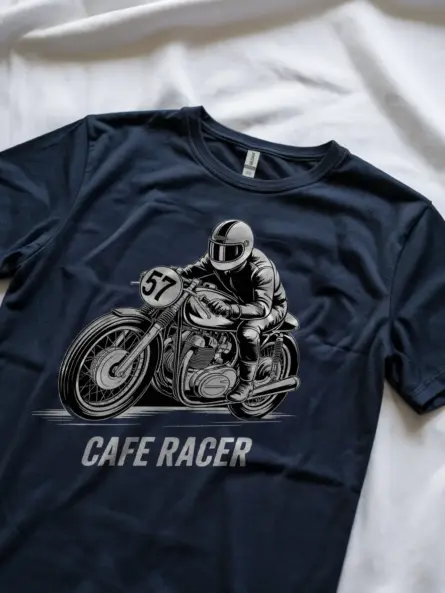 Gritty Cafe Racer T-Shirt – Vintage Motorcycle Racing Graphic Tee - Image 8