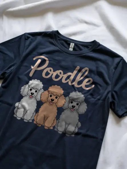 Cartoon Poodle T Shirt – Adorable Pastel Dog Lover Tee - Image 9