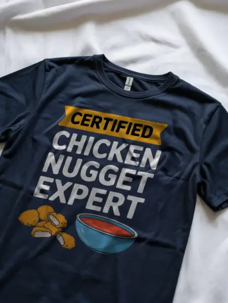 Certified Chicken Nugget Shirt – Funny Foodie Power Tee - Image 11