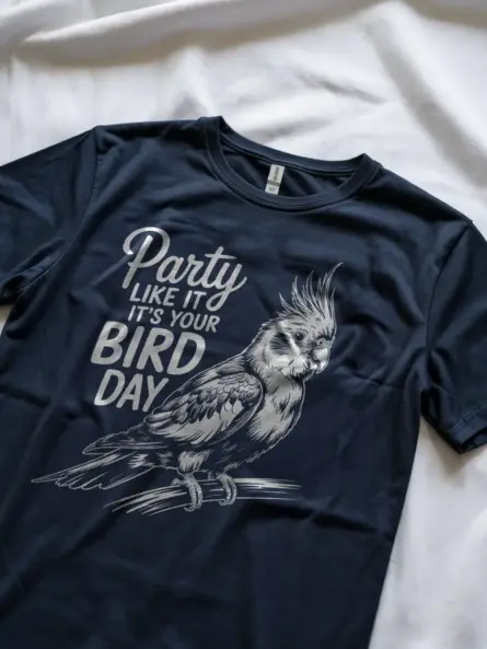 Cockatiel Birthday T-Shirt – Party Like It’s Your Bird Day Tee - Image 11