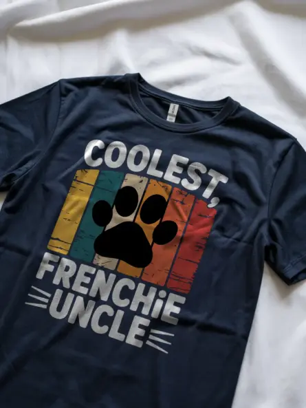 Coolest Frenchie Uncle T-Shirt – Retro Dog Gift for Him - Image 11