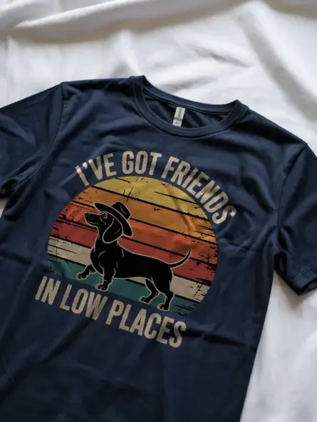 Dachshund Cowboy Shirt – Retro Sunset Western Dog Tee - Image 11