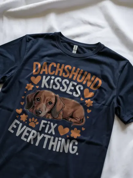 Dachshund Kisses Shirt – Sweet Floral Dog Mom Gift Tee - Image 8