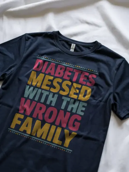 Diabetes Family Shirt – Bold Messed With The Wrong Family Awareness Tee - Image 8