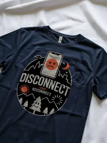 Disconnect and Reconnect T-Shirt for Digital Detox - Image 8