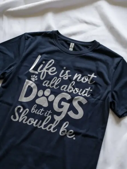 Dog Rescue Paw Print T-Shirt – Life Is Not All About Dogs But It Should Be - Image 11