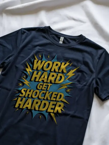 Electrician Motivational T-Shirt - WORK HARD GET SHOCKED HARDER - Image 11