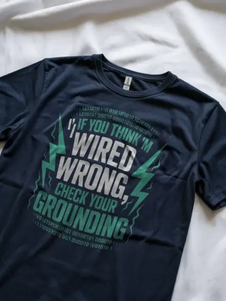 Electrician Pun T-Shirt – Wired Wrong Grounding Joke Gift for Coders - Image 9