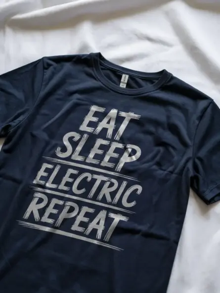 Eat Sleep Electric Repeat Electrician Slogan T-Shirt - Image 9