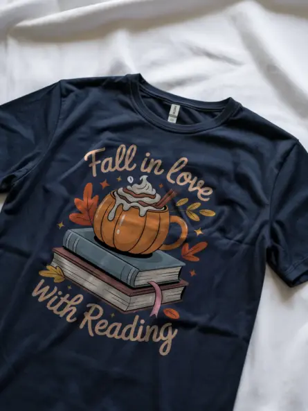 Fall Reading Shirt – Cozy Fall in Love with Reading Book Lover Tee - Image 8