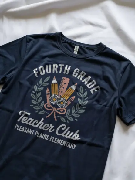 Fourth Grade Teacher Shirt – Vintage Club Spirit Staff Tee - Image 8