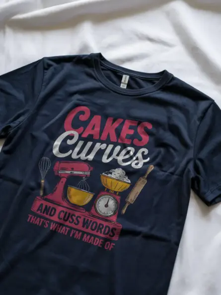 Funny Baking T-Shirt for Curvy Women – Cakes & Cuss Words - Image 8