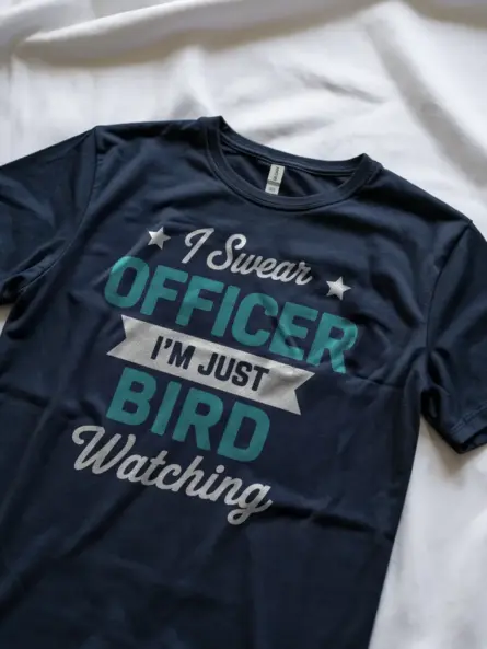 Funny Bird Watching Officer T-Shirt – Police Joke for Birders - Image 8