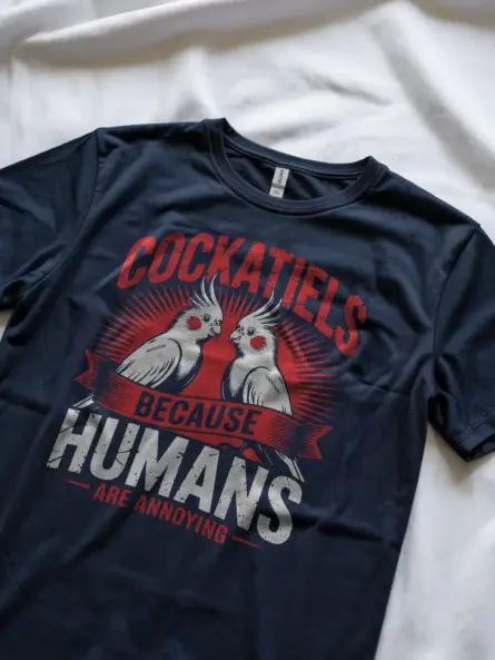 Funny Cockatiel T-Shirt – Sarcastic Bird Tee for Introverts & Parrot Lovers - Image 5