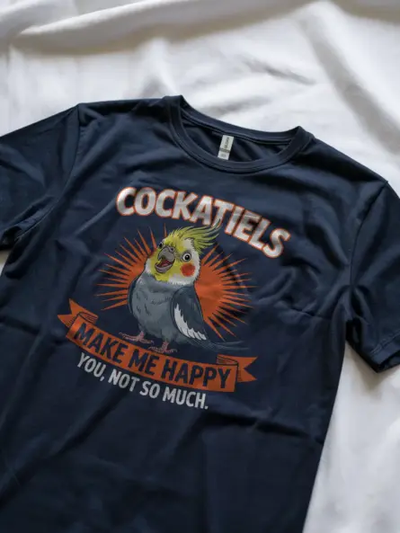 Funny Cockatiel T-Shirt for Bird Lovers – Cheerful Pet Bird Graphic Tee - Image 11