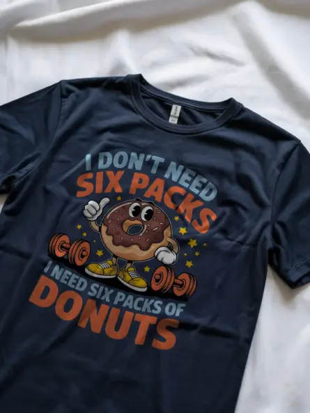 I Don’t Need Six Packs I Need Donuts Funny Donut Gym T Shirt - Image 9