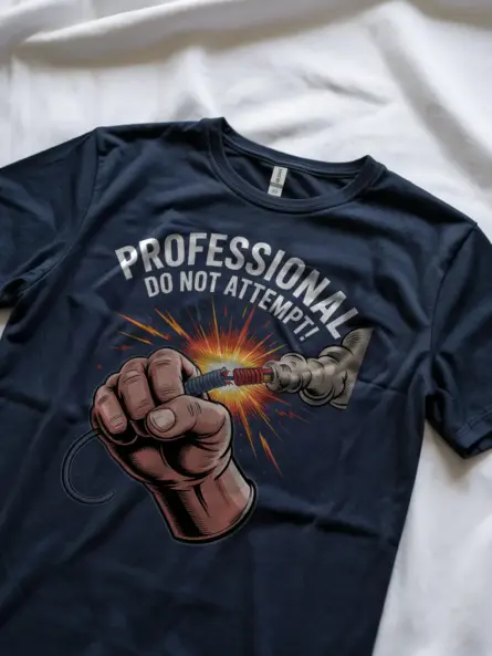 Funny Electrician Tee – Professional Do Not Attempt Design - Image 9