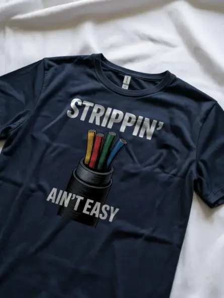 Funny Electrician T Shirt for Wire Stripping Pros - Image 9