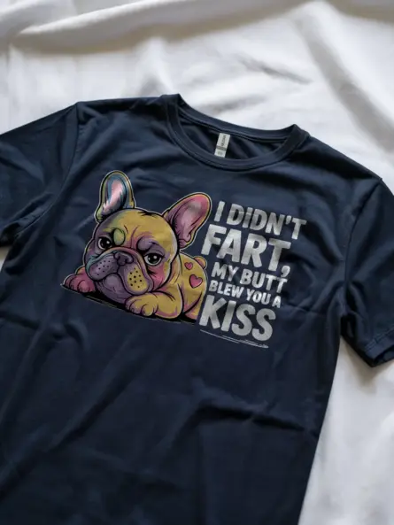 Funny French Bulldog Fart Shirt – Bold Rainbow Dog Humor Tee - Image 9